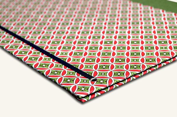 Grün- rote Sammelmappe "Sepp", Dokumentenmappe, handgemacht